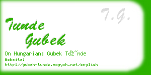 tunde gubek business card